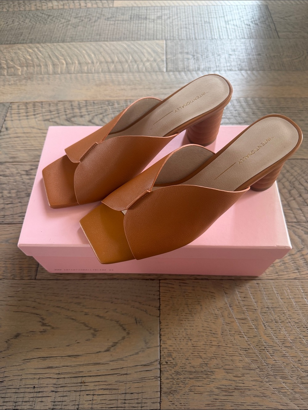 Intentionally Blank Kamika in Canyon - Open-Toe Block Heel Mules